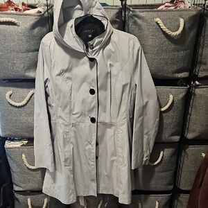 Women's Gray Fit and Flare Hooded Jacket